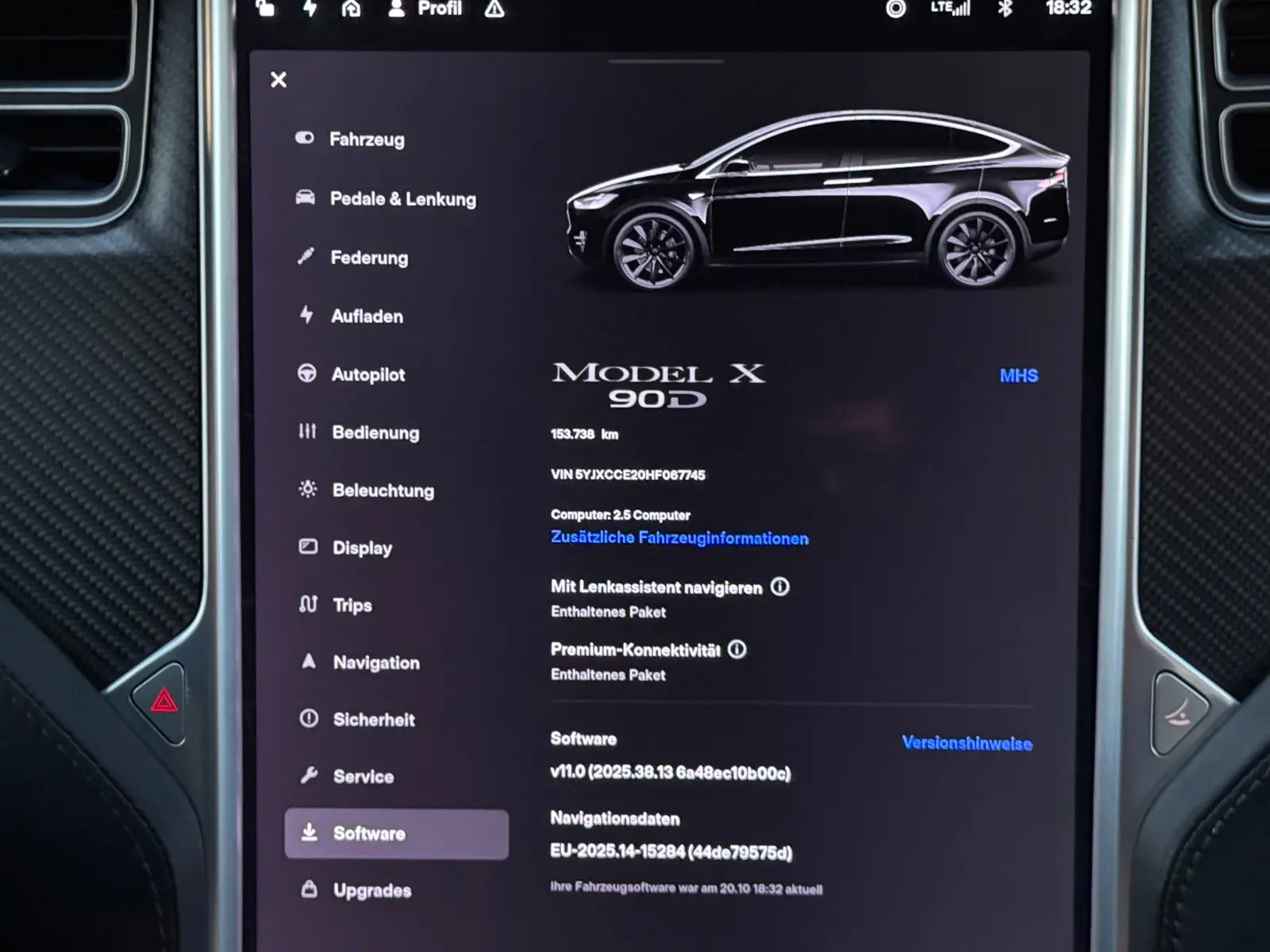 TESLA MODEL X 90 D 423CH - SOH 100% - BATTERIE TESLA - 7 PLACES