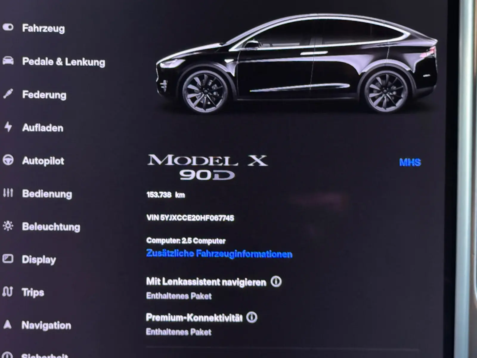 TESLA MODEL X 90 D 423CH - SOH 100% - BATTERIE TESLA - 7 PLACES